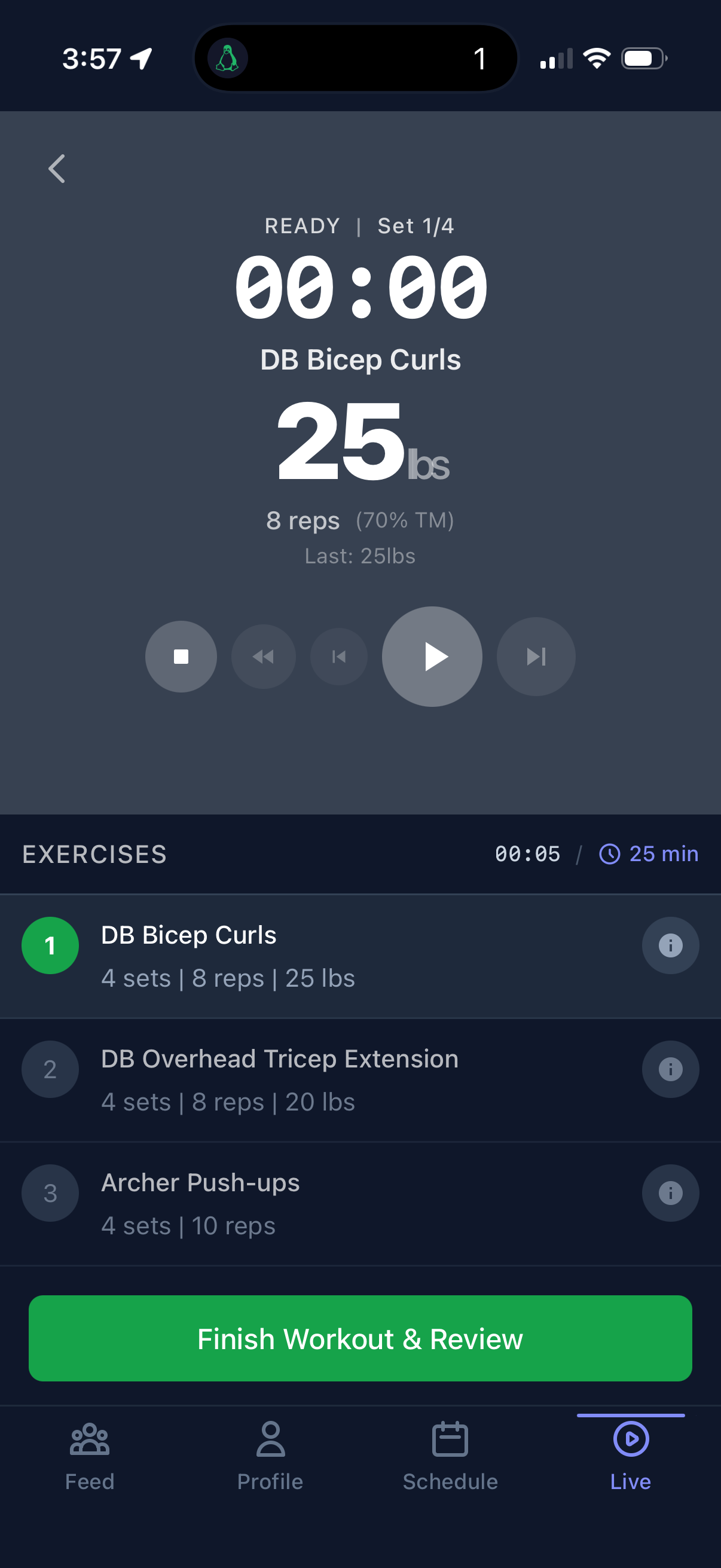 Live workout